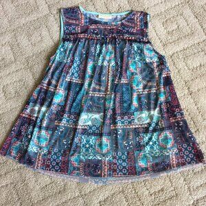 Bobbie Brooks Sleeveless Top Lined with Sheer Yoke Size M